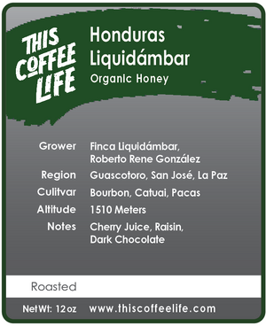 Honduras Liquidambar Yellow Honey Fair Trade Organic